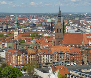 Bird's eye image of Hannover cityscape